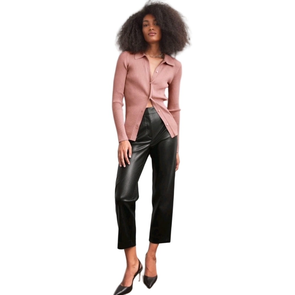 BABATON x ARITZIA Command Cropped Vegan Leather Pants Black Size 6